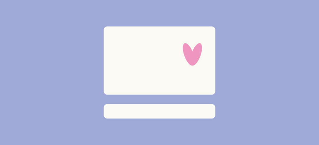 a white, minimalist representation of a computer screen and keyboard on a light purple background. In the upper righthand corner of the white block representing the computer screen is a small pink heart