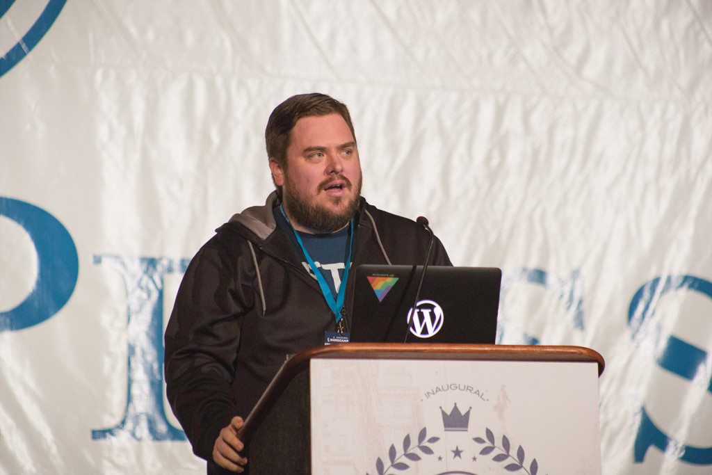 Scott Taylor was invited to the stage to announce the WordPress 4.4 release.