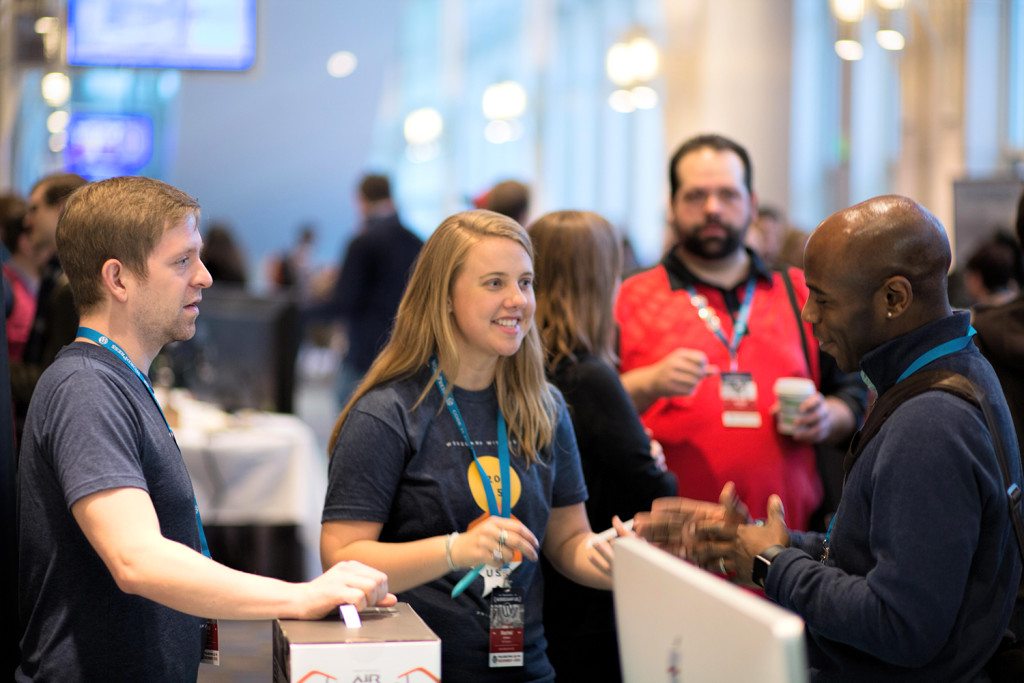 WordCamp US 2015 in Photos - WP Engine employees Will Ruff and Rachel Graham