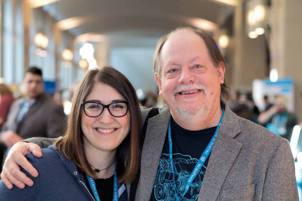 WP Engine's Shayda Torabi and BobWP.com's Bob Dunn pose for the camera. 