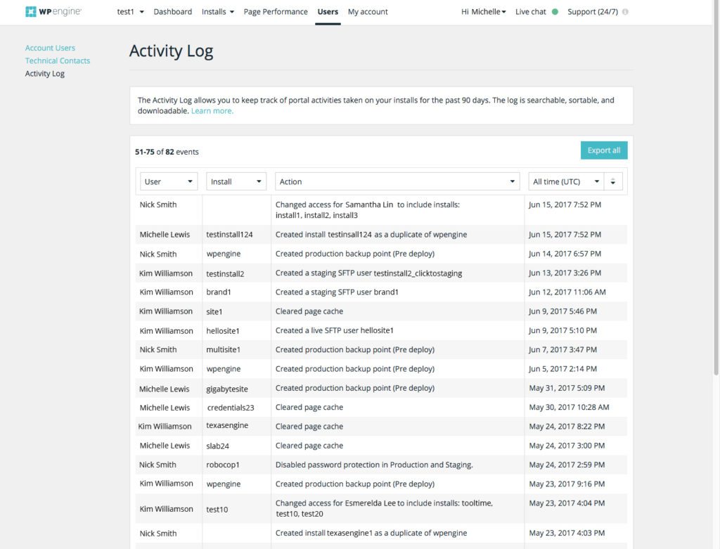 New Feature: User Portal Activity Log