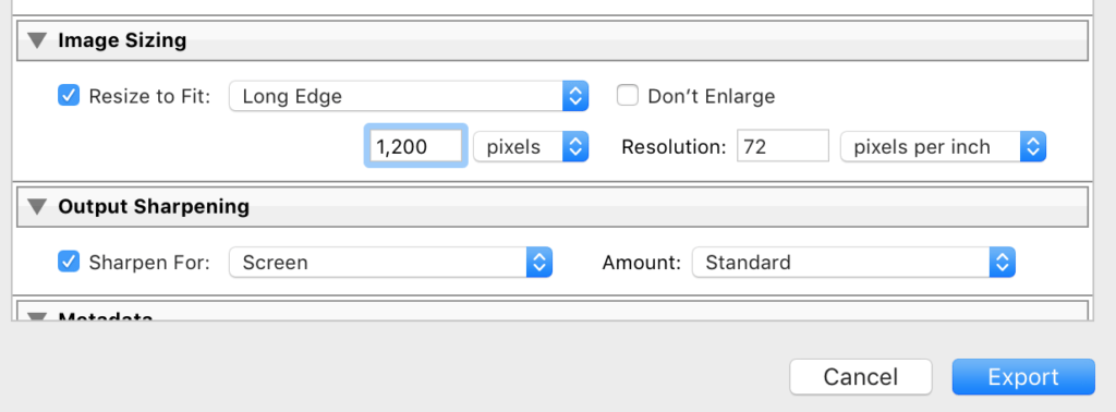 Optimizing Images for WordPress using Lightroom