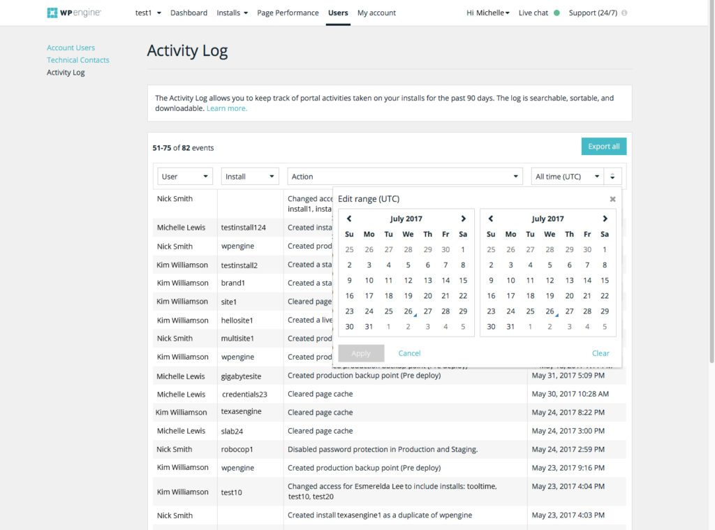 New Feature: User Portal Activity Log