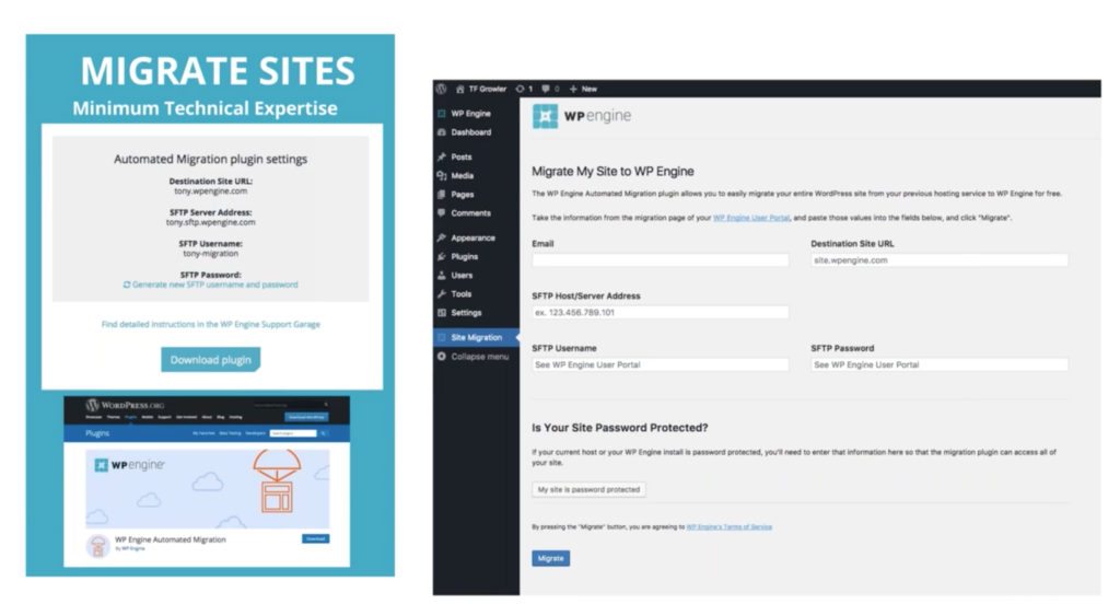 WP Engine automated migration