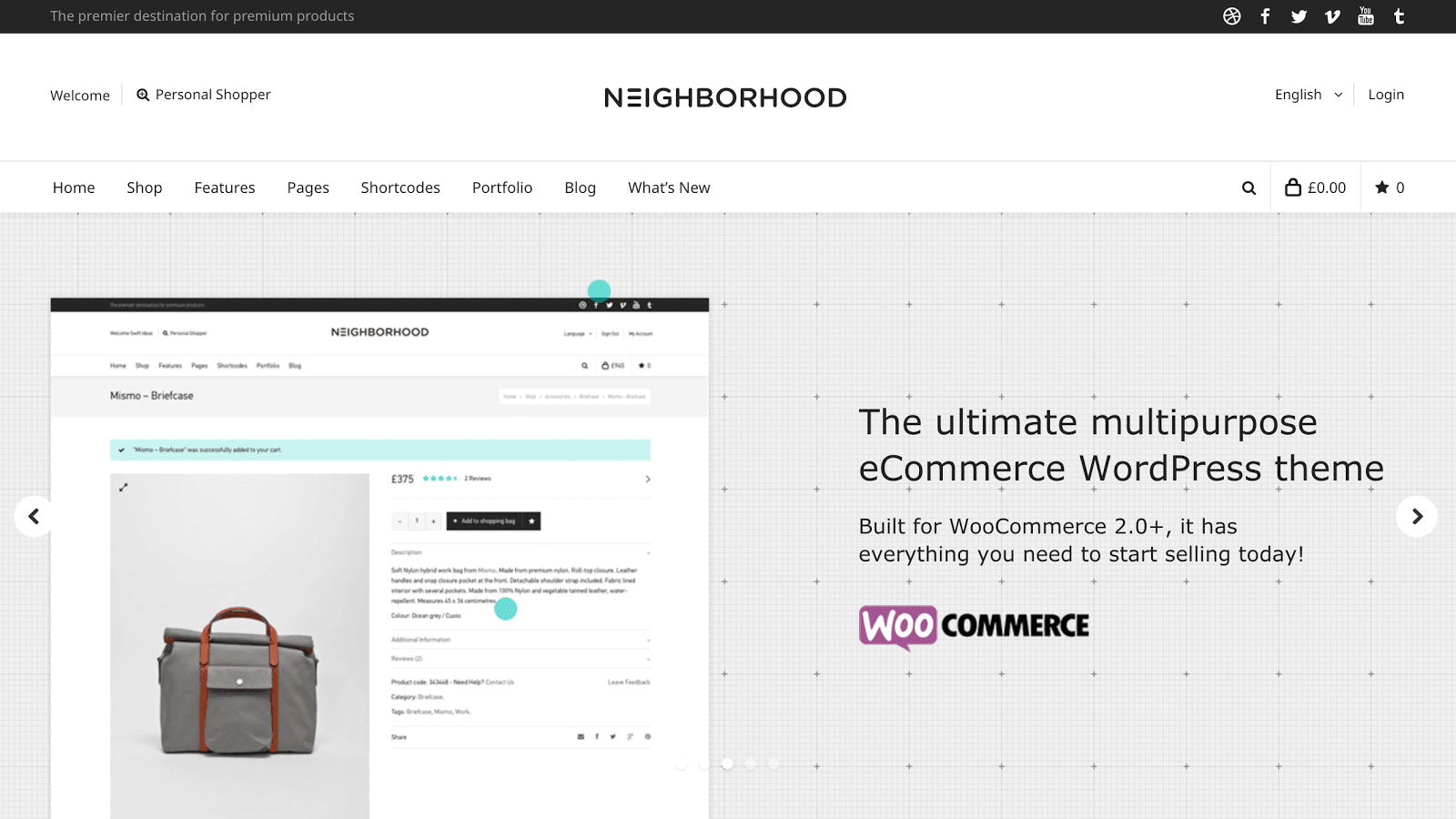 Neighborhood theme for WordPress eCommerce