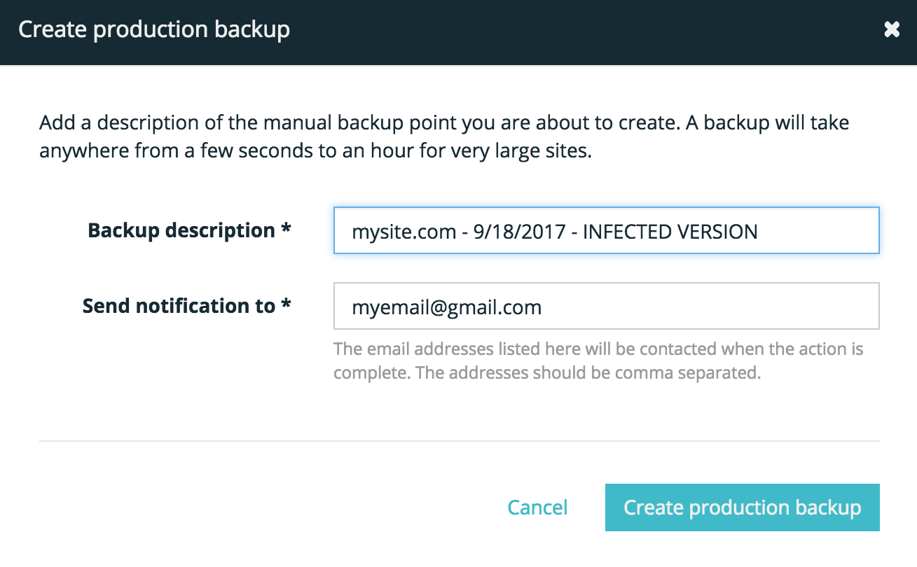 make backup 1