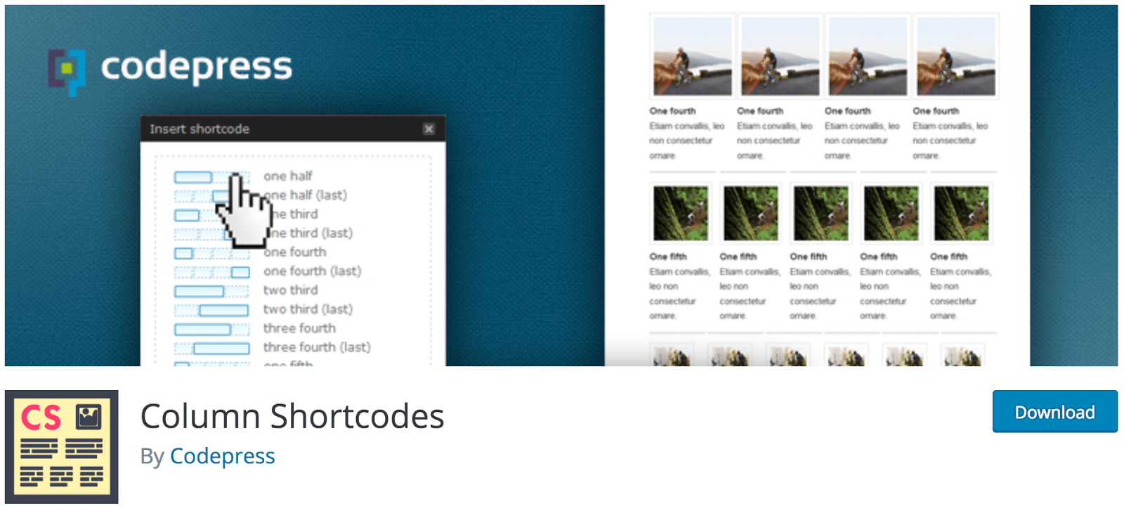 Column shortcodes for wordpress