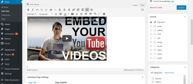 steps to embed a video on wordpress