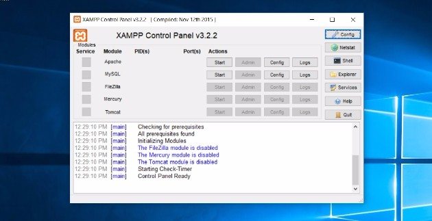 install and configure xampp