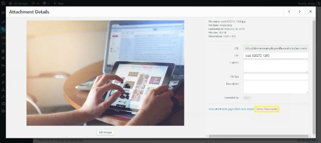 Delete unused images in wordpress media library