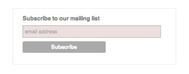 mailchimp sidebar signup 