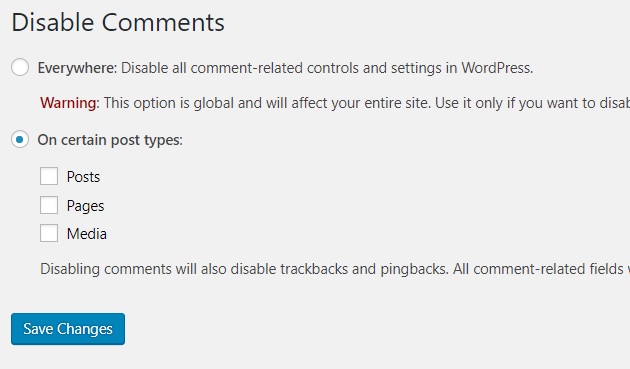 plugin for disabling comments on wordpress posts