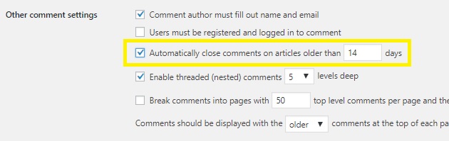 steps to disable comments on wordpress posts