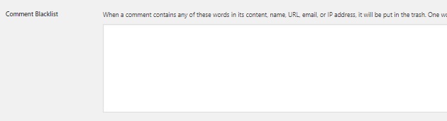 wordpress comment blacklist