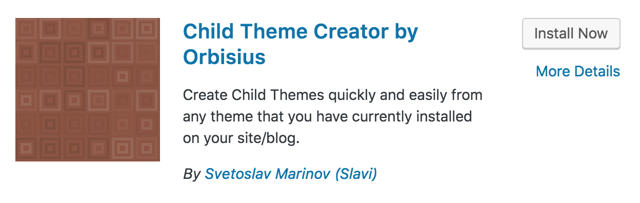 child theme generator plugin