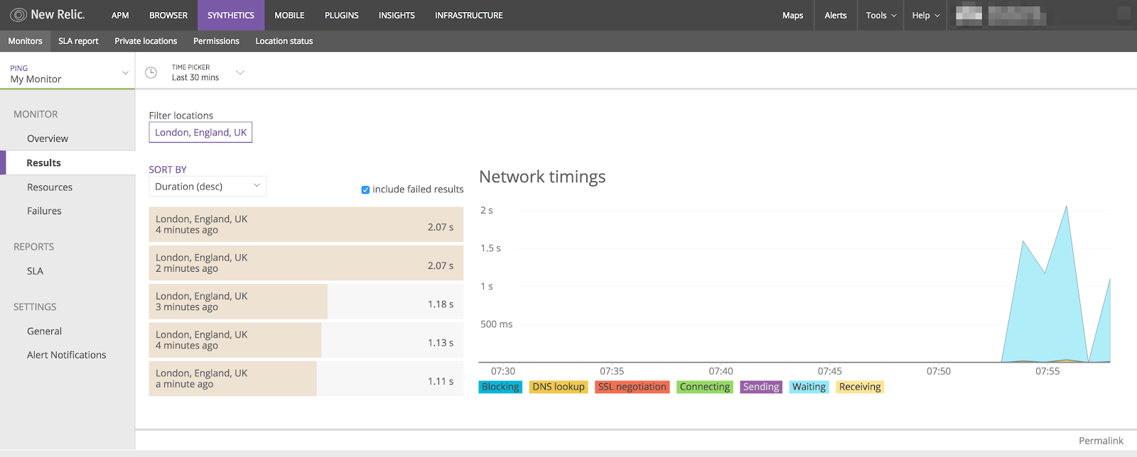 New relic website speed test