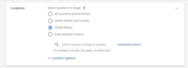google geo-targeting