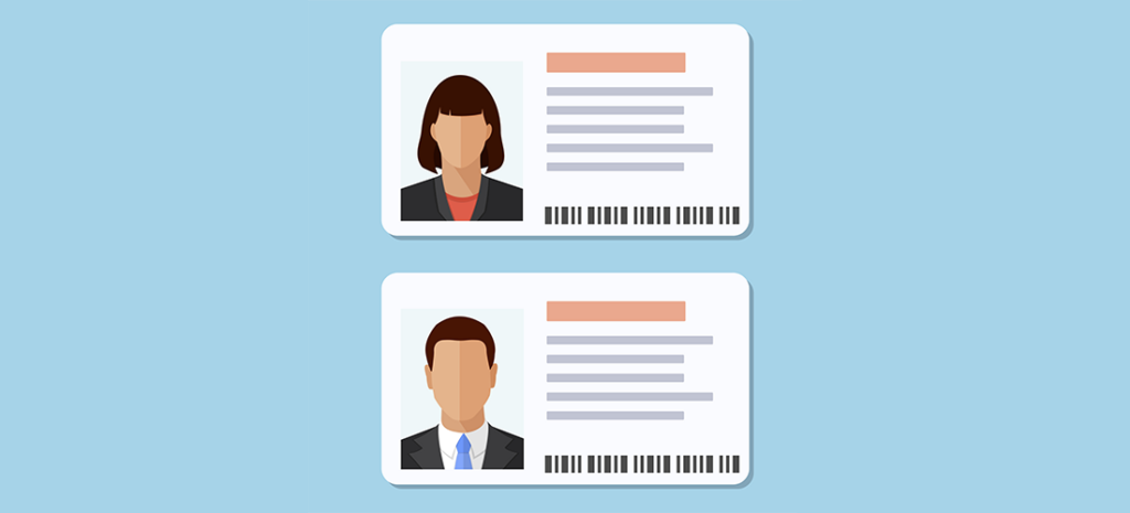 icons representing ID cards on a blue background. Id Verification Plugin Wordpress