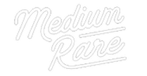 Medium Rare Logo: The words "Medium Rare" in a script font with the tail of the R underlining the word rare