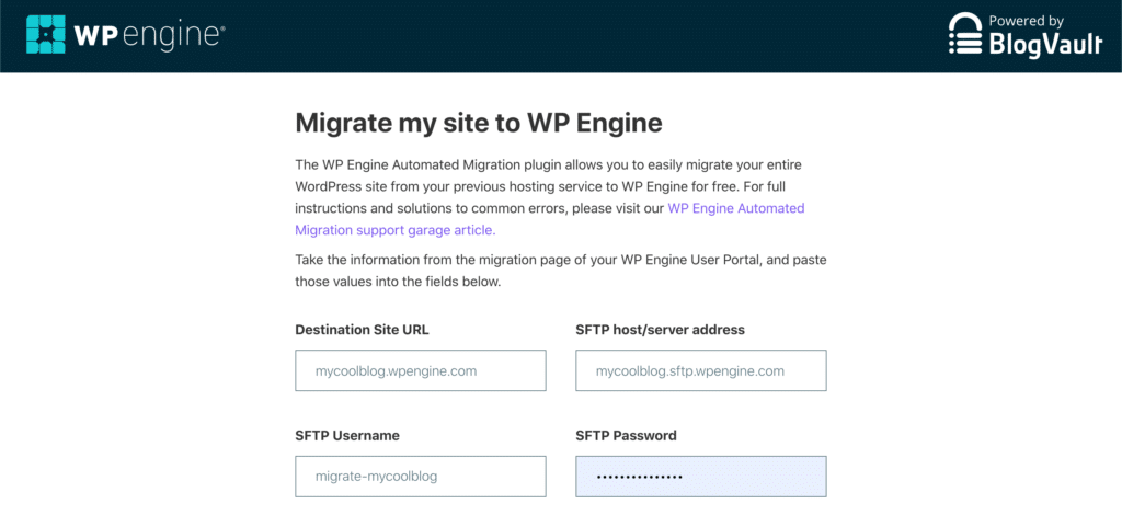 WP Engine: Migration