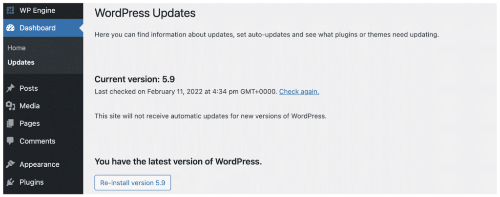 Step-by-step guide on how to check your WordPress version
