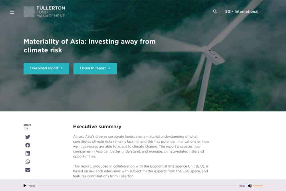 Screenshot of Fullerton Fund Management website