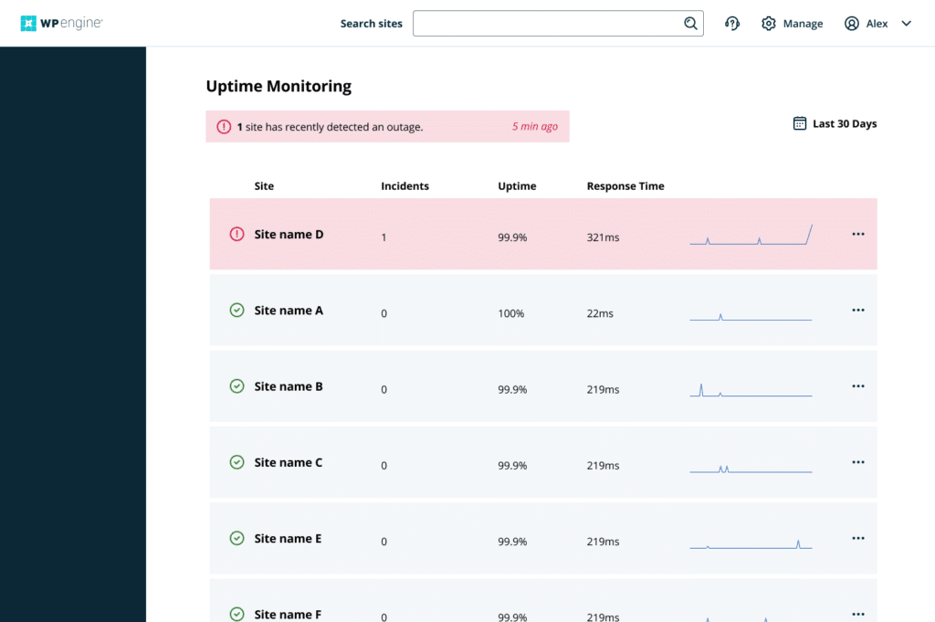 An early design created by WP Engine's UX Design team that mirrors the early hand-drawn concept.