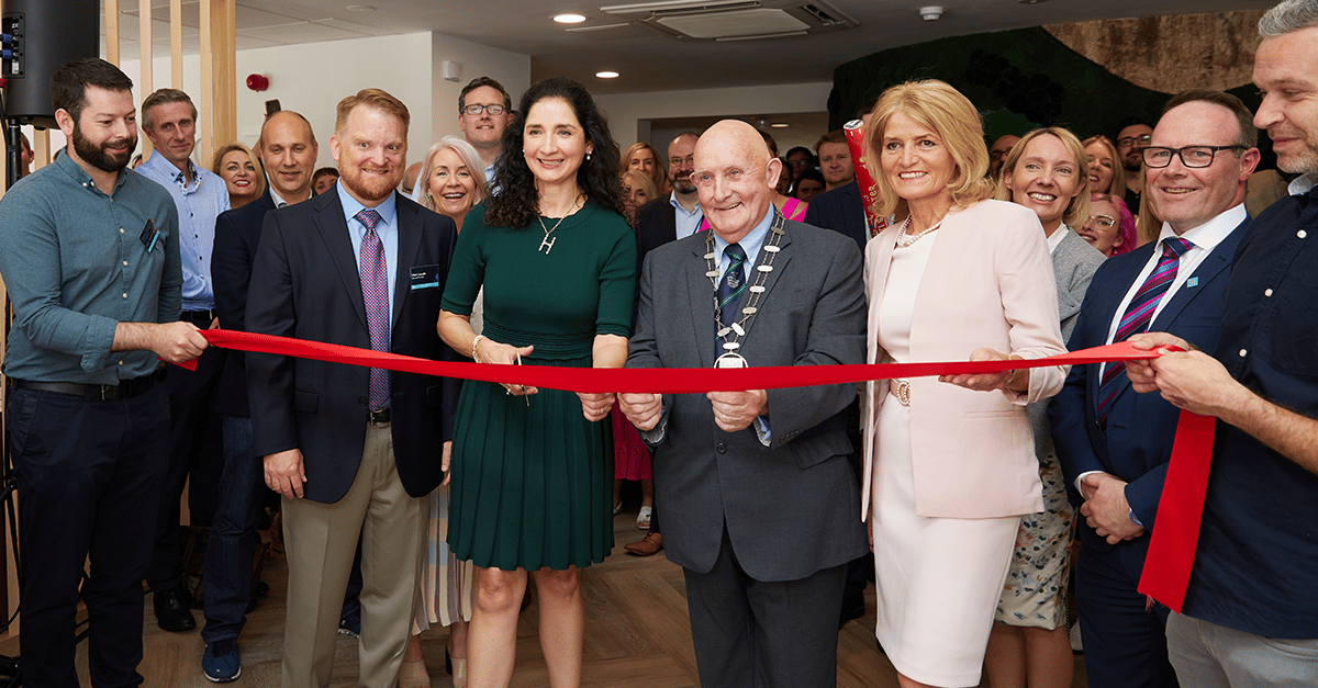 WP Engine Chairwoman and CEO Heather Brunner cuts the ribbon at our new office opening in Limerick, Ireland