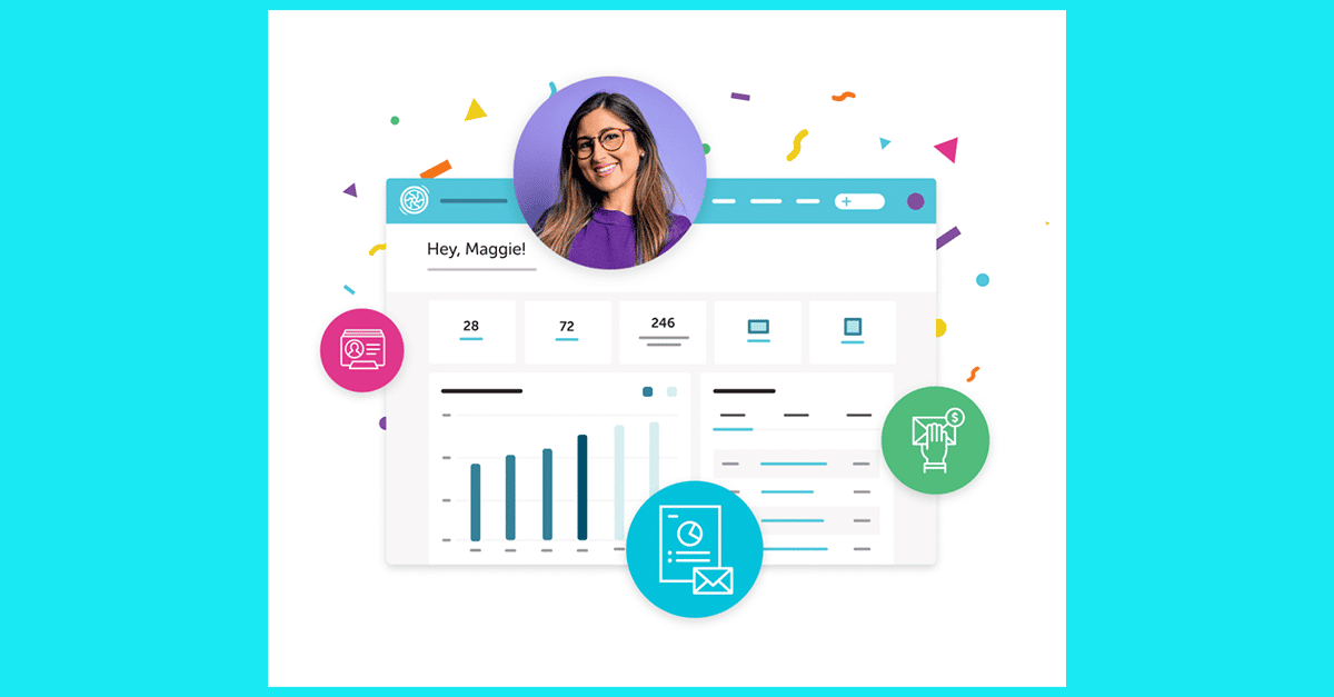 Flywheel Growth Suite revenue dashboard and icons