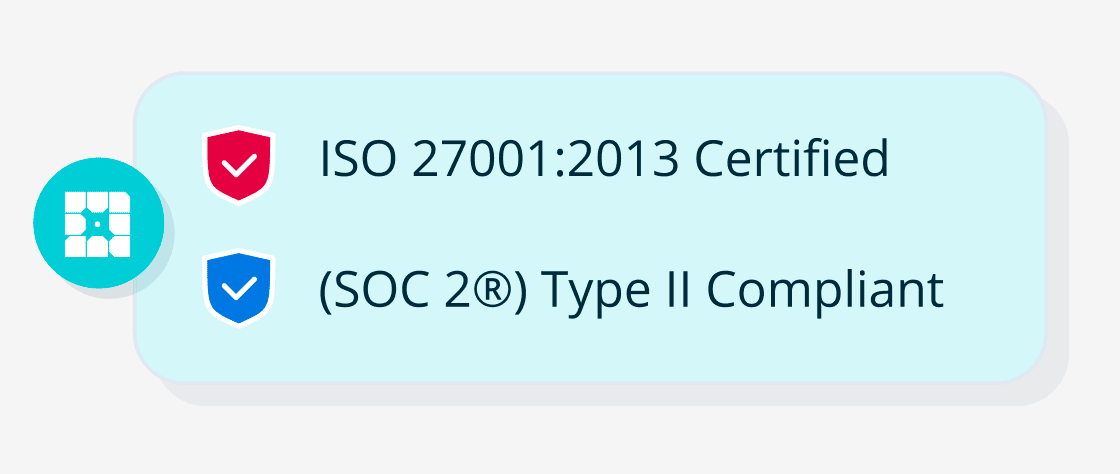 Image showing WP Engine complies with both ISO 27001:2013 and SOC 2 standards
