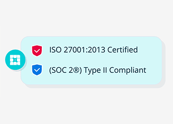image illustrates that WP Engine is compliant with SOC Type 2 and ISO 27001:2013 security standards