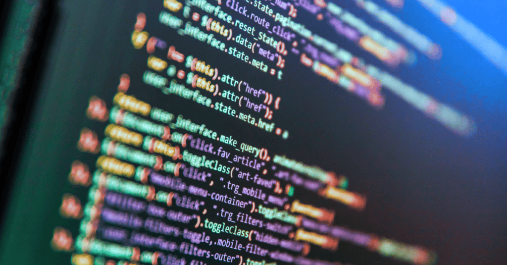lines of code on a computer screen