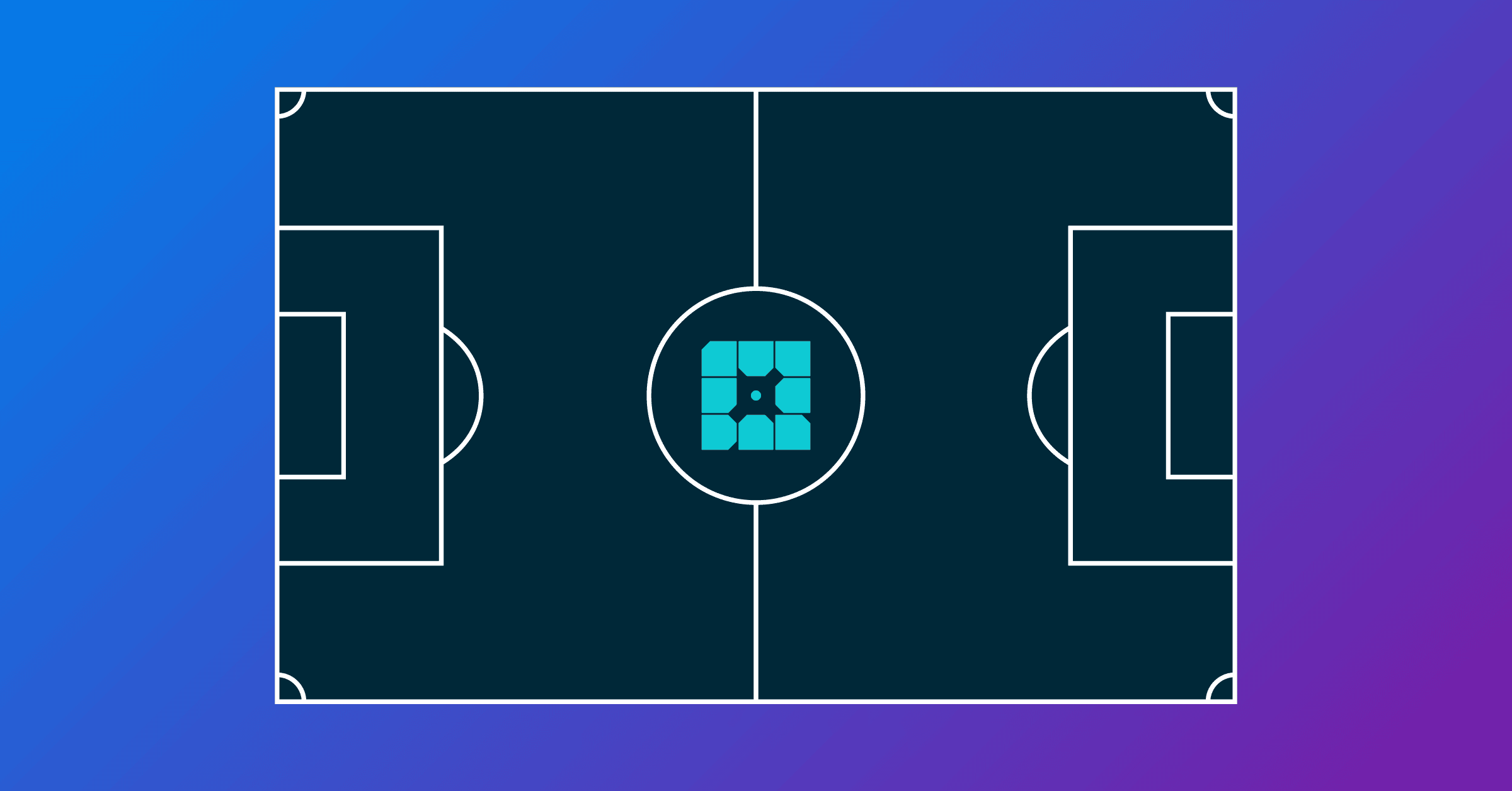 a football pitch with the WP Engine logo in the center spot