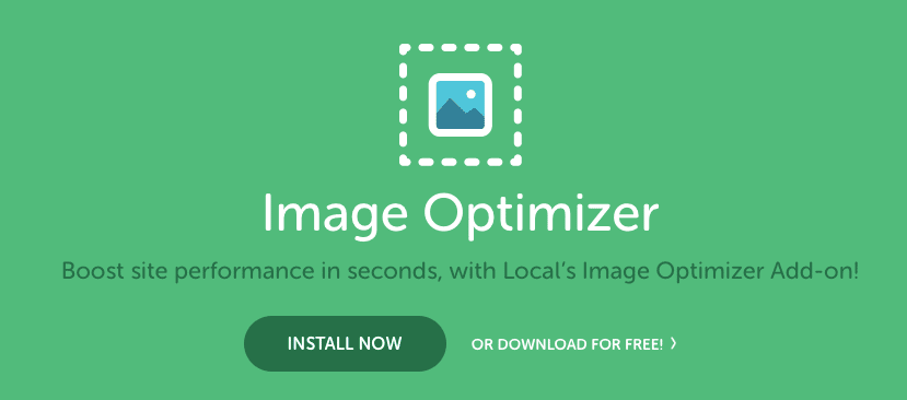 Snapshot of Image Optimizer, a top-rated tool for optimizing images for web, integrated with Local— the leading local development platform.