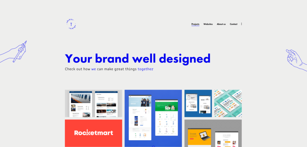 A screenshot of the homepage for Adchitects, one of the best agency websites