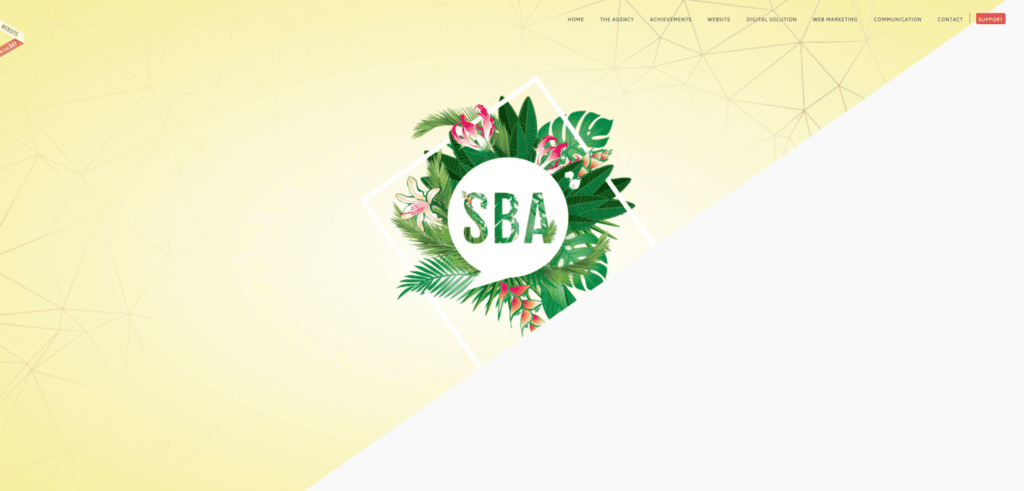 A screenshot of the homepage for SBA, one of the best agency websites