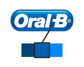 Логото на Oral-B с избран нюанс на синьо