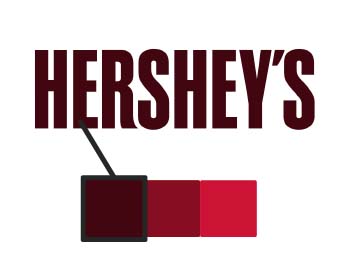 Логото на Hershey с избран нюанс на кафяво