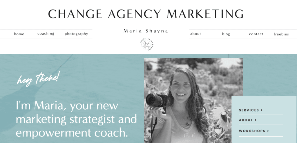 Screenshot from Change Agency Marketing website