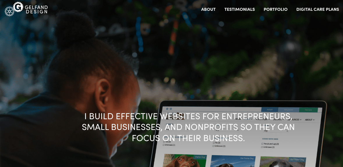 Screenshot from Gelfand Design website