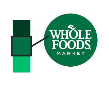the Whole Foods logo with a shade of green selected