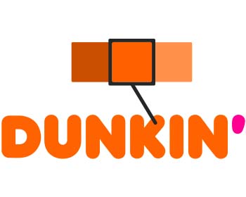 The Dunkin' Donuts logo with a shade of orange selected