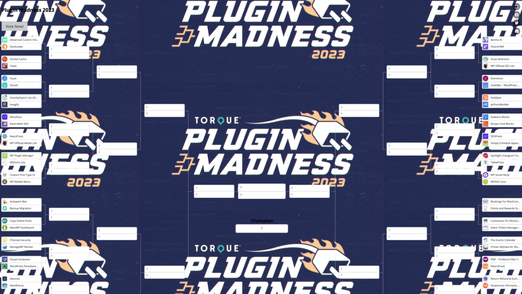 This year's Plugin Madness bracket has 64 starting plugins in their place