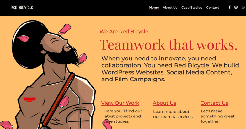Screenshot from Red Bicycle website