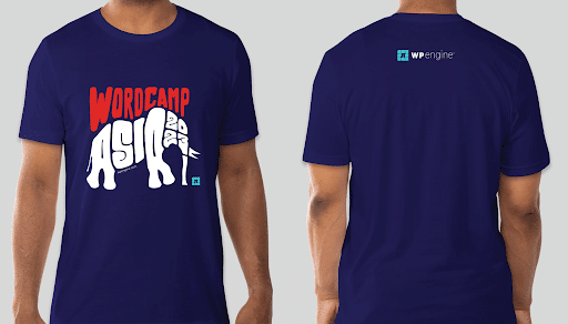 Image of the WP Engine giveaway t-shirt from WordCamp Asia