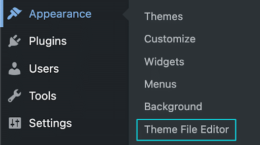 WP Admin screen Appearance > Theme File Editor
