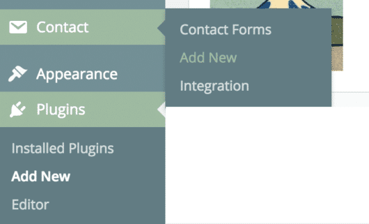 screenshot of WP dashboard with Plugins > Add New highlighted 