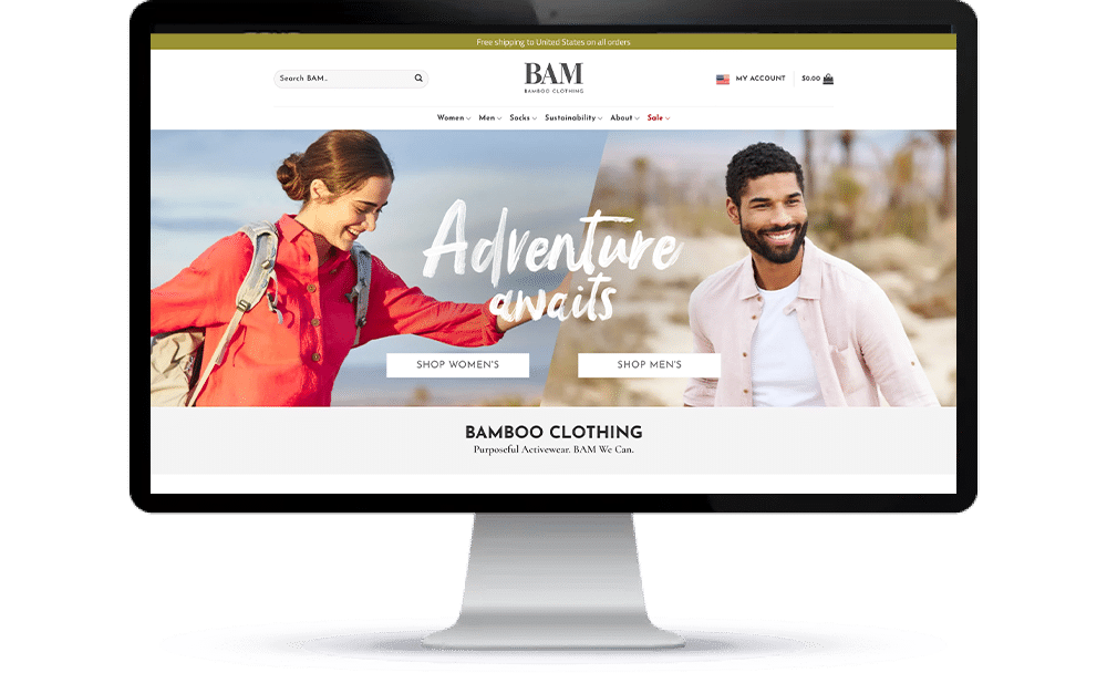 Bamboo Clothing homepage