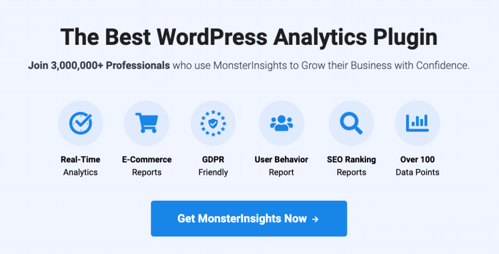 скриншот с сайта плагина MonsterInsights