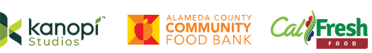 Kanopi Studios, Alameda County Community Food Bank, and Cal Fresh logos